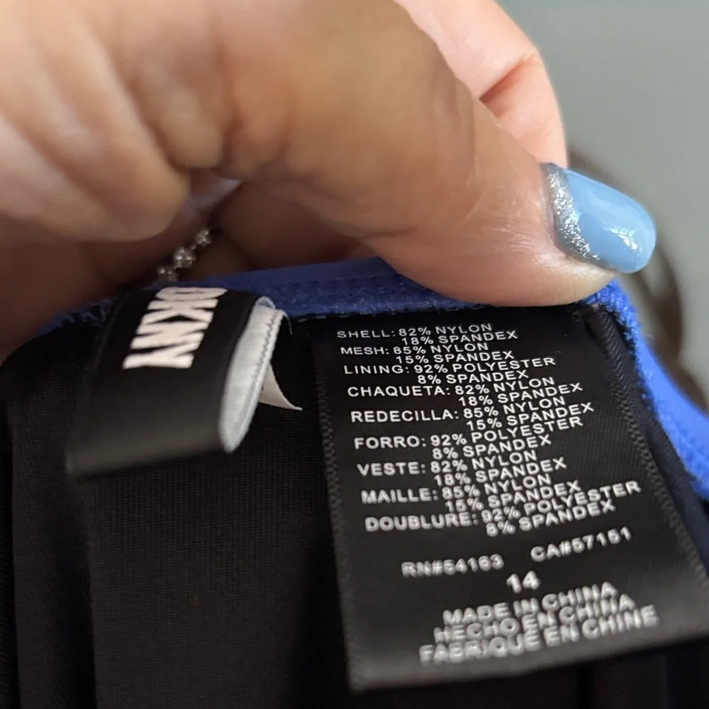 Dkny ladies swim nwot  cobalt blue - Picture 3 of 4